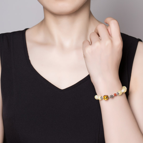 组合珀银镶手链（蜡）