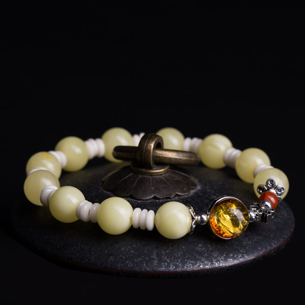 组合珀银镶手链（蜡）