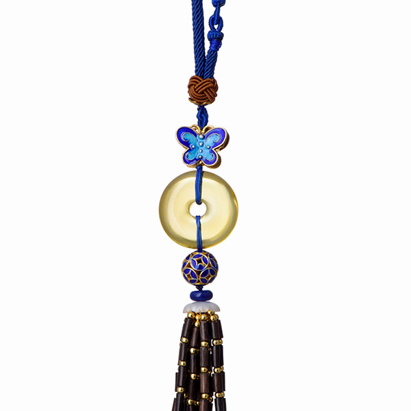 金珀素石挂件平安扣