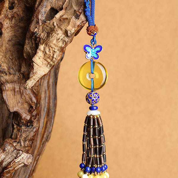 金珀素石挂件平安扣